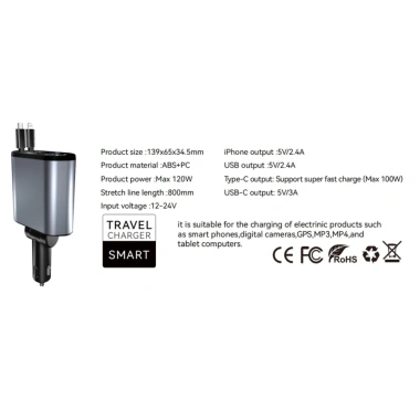 Tẩu sạc nhanh ô tô 120W 4 trong 1 USB Type-C - Sạc iPhone, Android, Tablet, Laptop nhanh, giá 139.000₫ 9