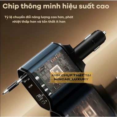 Tẩu Sạc Nhanh Ô Tô 120W 5IN1 USB Type‑C – Kèm 2 Dây Rút Gọn & Búa Phá Kính, Giá Ưu Đãi 206.050₫ 4