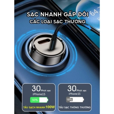 Tẩu sạc nhanh ô tô Tàng hình 100W – Thiết kế chìm, hỗ trợ sạc sạch nhanh, bảo hành 12 tháng – 169.000₫ 5 Tẩu sạc nhanh ô tô Tàng hình 100W – Thiết kế chìm, hỗ trợ sạc sạch nhanh, bảo hành 12 tháng – 169.000₫ 5