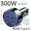 Tẩu Sạc Ô Tô PD QC3.0 Đèn LED, 6 Cổng USB Type‑C, Sạc Đa Năng iPhone Android 4