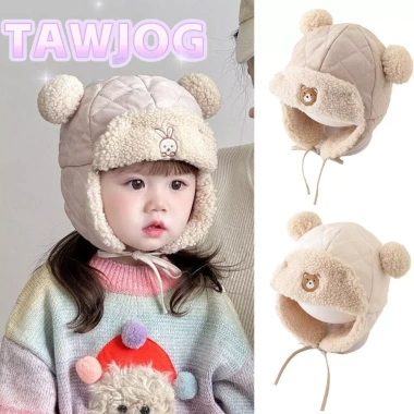 TAWJOG Bé Bịt Tai Beanie Ấm Áp Lông Cừu Chống Gió Mùa Đông - Mũ Bảo Vệ Tai Đáng Yêu
