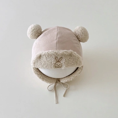 TAWJOG Bé Bịt Tai Beanie Ấm Áp Lông Cừu Chống Gió Mùa Đông - Mũ Bảo Vệ Tai Đáng Yêu