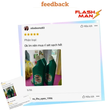 Tẩy Bồn Cầu Flashman 500g - Nước Tẩy Toilet Khử Mùi, Không Gắt, Thơm, Giá 45.000