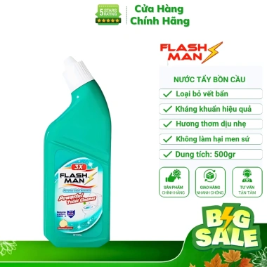 Tẩy Bồn Cầu Flashman 500g - Nước Tẩy Toilet Khử Mùi, Không Gắt, Thơm, Giá 45.000