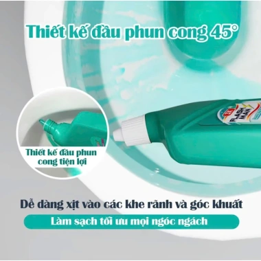 Tẩy Bồn Cầu Flashman 500ml - Làm sạch vết bám bẩn, kháng khuẩn, hương thông nhẹ 5