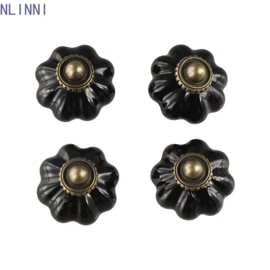 Tay cầm bí ngô gốm NLINNI - Núm tủ cổ điển một lỗ, núm ngăn kéo tròn cho tủ rượu, giảm còn 56.100 VND