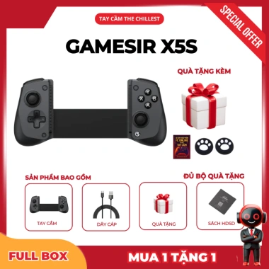 Tay cầm GAMESIR X5S Hall Effect Turbo Gyro Rung HD, tương thích rộng – BH 12 tháng, giảm 22%