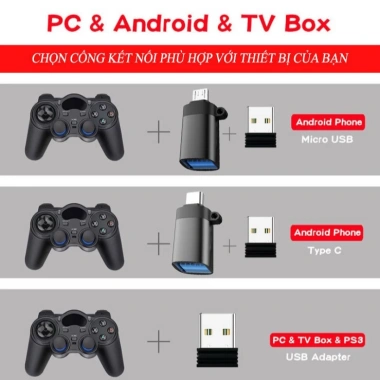 Tay Cầm Không Dây TGZ-850M - Kết Nối Android, PC, Laptop, TV Box, PS3, Giá 210.000 VND 3 Tay Cầm Không Dây TGZ-850M - Kết Nối Android, PC, Laptop, TV Box, PS3, Giá 210.000 VND 3