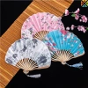 Tay Cầm Quạt Lụa Tre Gấp - Quạt phong cách Trung Hoa, trang trí tiệc cưới, quà tặng độc đáo 2