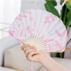 Tay Cầm Quạt Lụa Tre Gấp - Quạt phong cách Trung Hoa, trang trí tiệc cưới, quà tặng độc đáo 4