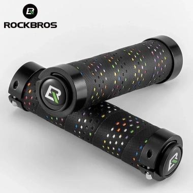 Tay cầm xe đạp ROCKBROS MTB chống trượt, khóa được, chất liệu PU bền bỉ
