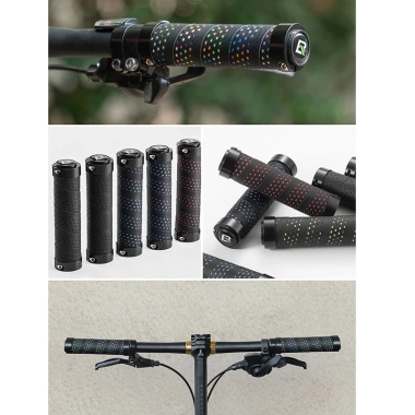 Tay cầm xe đạp ROCKBROS MTB chống trượt, khóa được, chất liệu PU bền bỉ 9