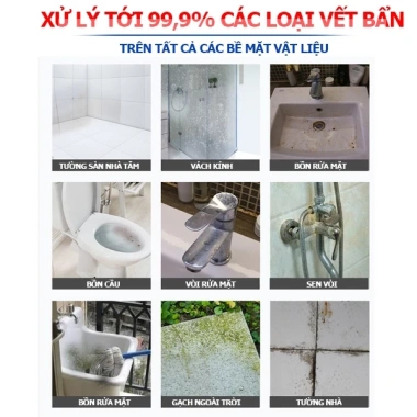 Tẩy cặn canxi 500ml HC01BC – sạch ố vàng, vách kính, vòi, bồn sứ, sàn tắm, giảm 120k