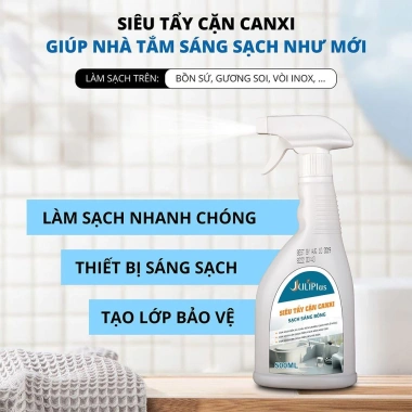 Tẩy cặn canxi inox Juliplus 500ml - Sạch vòi sen, vách kính, giá 69.000₫ 2 Tẩy cặn canxi inox Juliplus 500ml - Sạch vòi sen, vách kính, giá 69.000₫ 2