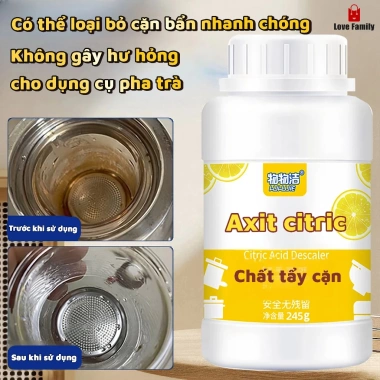 Tẩy cặn vôi, trà bằng axit citric - Sạch ấm đun, bình nóng lạnh, thiết bị gia dụng, chỉ 37.500đ