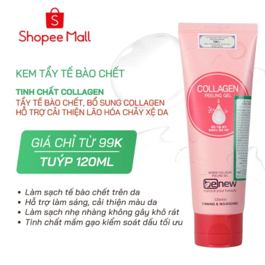 Tẩy Da Chết Mặt Collagen 120ml - BENEW Peeling Gel Trắng Da, Cấp ẩm, Chống Lão Hóa, Tái Tạo Da - Giá 129k 3 Tẩy Da Chết Mặt Collagen 120ml - BENEW Peeling Gel Trắng Da, Cấp ẩm, Chống Lão Hóa, Tái Tạo Da - Giá 129k 3