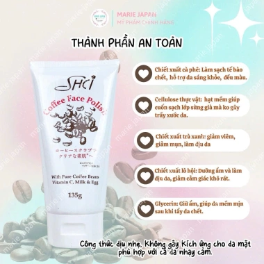 Tẩy Da Chết Mặt SHCI Coffee Face 135g – Cà Phê, Vitamin C, Sữa Trứng Dưỡng Da Sáng Mịn, Giá chỉ 89.999 VND 6