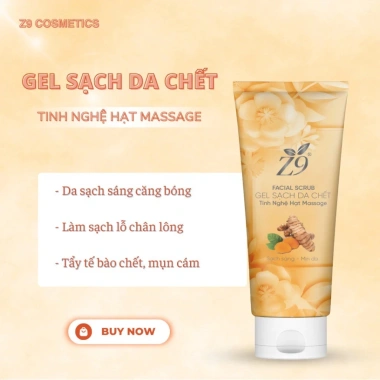 Tẩy Da Chết Nghệ Z9 80ml - Làm Sạch, Giảm Mụn, Mờ Thâm, Da Xỉn Màu, Giá 65.000