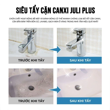 Tẩy đa năng Juli Plus - Tẩy cặn canxi nhà tắm, nhà vệ sinh, kính hồ cá - 60.000₫ 5 Tẩy đa năng Juli Plus - Tẩy cặn canxi nhà tắm, nhà vệ sinh, kính hồ cá - 60.000₫ 5