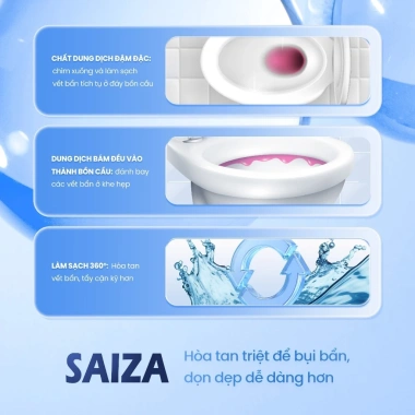 Tẩy đa năng Saiza dung dịch nước – Làm sạch bề mặt, sàn, nhà tắm, xoong nồi, giá ưu đãi 55.515₫ 3
