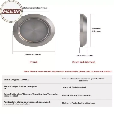 Tay nắm cửa vô hình thép không gỉ đa chức năng - Tay cầm tủ trượt, giấu kín, nhúng nội thất, phù hợp cửa kính - 65.230₫