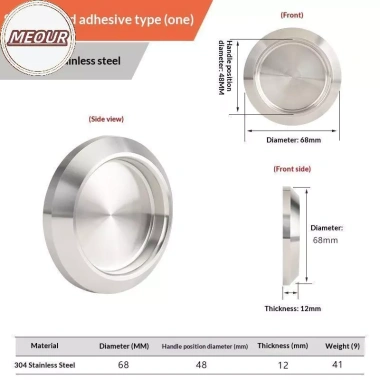 Tay nắm cửa vô hình thép không gỉ đa chức năng - Tay cầm tủ trượt, giấu kín, nhúng nội thất, phù hợp cửa kính - 65.230₫