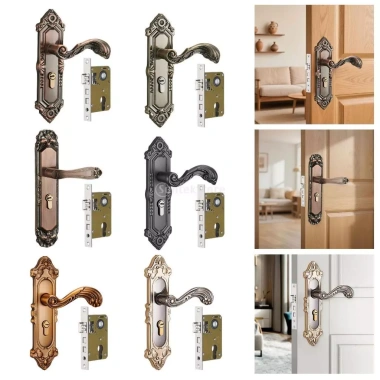 Tay nắm khóa cửa cổ điển cho cửa gỗ dày 35-45mm - Giá ưu đãi 236.000₫