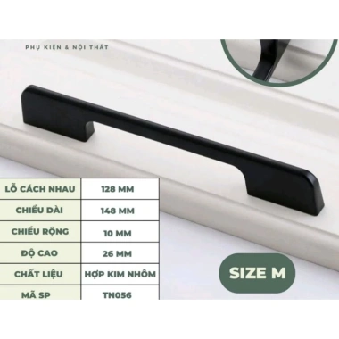 Tay nắm nhôm màu đen chất lượng cao - Giá chỉ 15.000đ, giảm mạnh từ 18.000đ