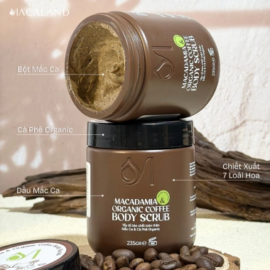 Tẩy Tế Bào Chết Body Cà Phê Organic M2G20% 235g/500g MACALAND Dưỡng Ẩm Da Sáng Mịn 119k 4