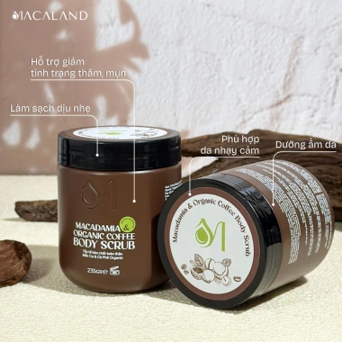 Tẩy Tế Bào Chết Body Cà Phê Organic M2G20% 235g/500g MACALAND Dưỡng Ẩm Da Sáng Mịn 119k 5