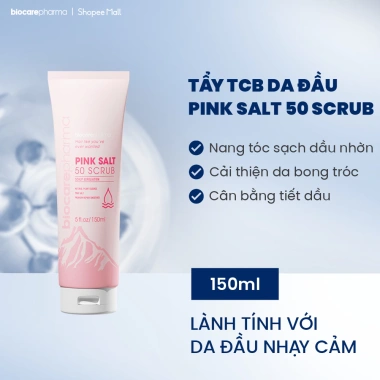 Tẩy tế bào chết da đầu muối hồng Biocarepharma - Giảm gàu, bết tóc, tăng độ phồng 50g/150g 2