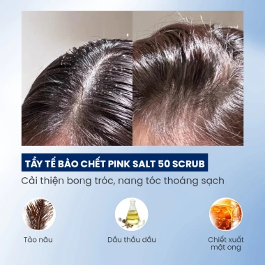 Tẩy tế bào chết da đầu muối hồng Biocarepharma - Giảm gàu, bết tóc, tăng độ phồng 50g/150g 6