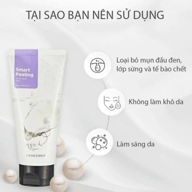 Tẩy tế bào da chết ngọc trai TFS White Jewel Peeling 120ml - Da sáng mịn, dưỡng ẩm