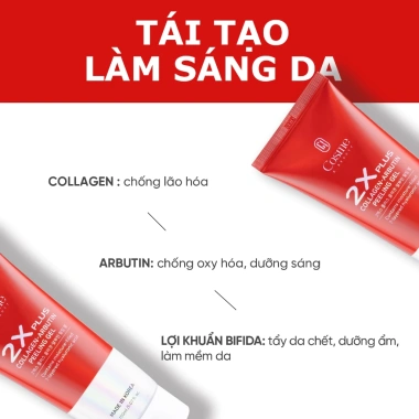 Tẩy tế da chết COSME 2X Plus Collagen Arbutin Gel 150ml Sáng da, trắng da, 225.000₫