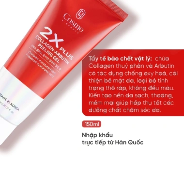 Tẩy tế da chết COSME 2X Plus Collagen Arbutin Gel 150ml Sáng da, trắng da, 225.000₫