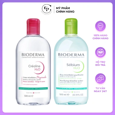 "Tẩy Trang Bioderma Hồng Xanh 500ML 850ML Cho Da Dầu Mụn Nhạy Cảm Sạch Sâu Lành Tính Giá Tốt 349k" 2