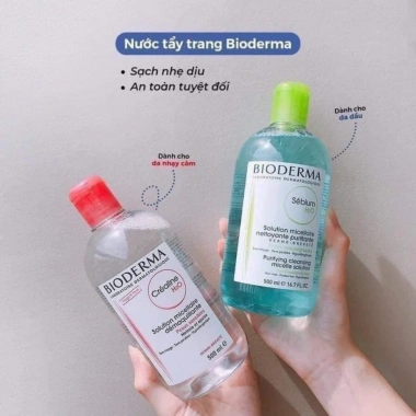 "Tẩy Trang Bioderma Hồng Xanh 500ML 850ML Cho Da Dầu Mụn Nhạy Cảm Sạch Sâu Lành Tính Giá Tốt 349k" 3