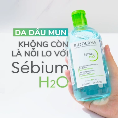 "Tẩy Trang Bioderma Hồng Xanh 500ML 850ML Cho Da Dầu Mụn Nhạy Cảm Sạch Sâu Lành Tính Giá Tốt 349k" 6