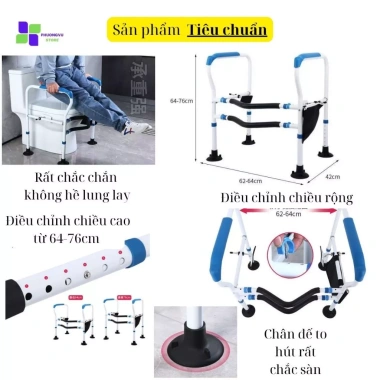 Tay vịn bồn cầu an toàn, chắc chắn cho người cao tuổi - Giá 799.000, giao ngay 4