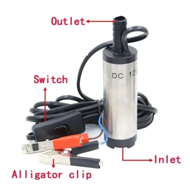 TAYO Bơm điện chìm 12V/24V DC vỏ hợp kim nhôm, 30L/phút, bơm dầu diesel, nhiên liệu - Giá chỉ 50.000đ 4