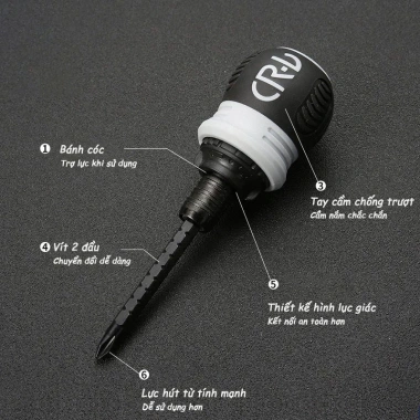 Tayo tua vít trợ lực đảo chiều 26 đầu tự động, nam châm hút mạnh, thép CR-V siêu cứng - 45k 7