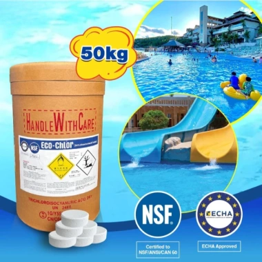 TCCA viên 200g Eco Chlor 84% - Thùng 50kg, giảm giá 20% chỉ 3,4 triệu