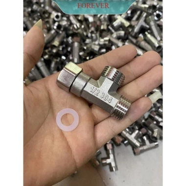 Tê 2 ren ngoài 1 đầu inox giá sỉ 21.5k tê chia nước bồn cầu, vòi xịt, tặng cao su Tê 2 ren ngoài 1 đầu inox giá sỉ 21.5k tê chia nước bồn cầu, vòi xịt, tặng cao su