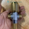 Tê cầu khóa inox 3 đầu răng ngoài màu vàng chất liệu đồng Giá chỉ 66.000₫