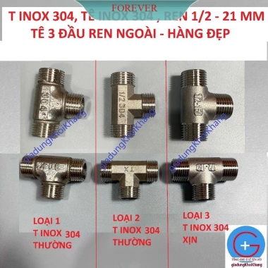 Tê chia 3 đầu ren ngoài 1/2 - 21mm, tê nối, t đúc giảm áp, hàng đẹp giá rẻ 18.000đ
