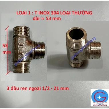 Tê chia 3 đầu ren ngoài 1/2 - 21mm, tê nối, t đúc giảm áp, hàng đẹp giá rẻ 18.000đ