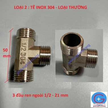 Tê chia 3 đầu ren ngoài 1/2 - 21mm, tê nối, t đúc giảm áp, hàng đẹp giá rẻ 18.000đ