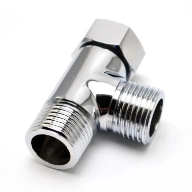 Tê chia nước 2 ngả đồng mạ - T chia bồn cầu và vòi xịt, giá chỉ 73.228 VND
