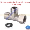 Tê chia nước bồn cầu 2 ren ốc xoay inox - Giá 27.000 VND, tê cầu, tê chia cầu