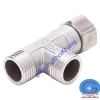 Tê chia nước bồn cầu 2 ren ốc xoay inox - Giá 27.000 VND, tê cầu, tê chia cầu 4